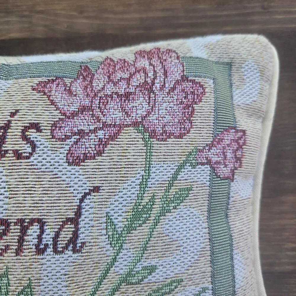Vintage Washington Irving Quote Tapestry Pillow Mother Friendship 12x7.5